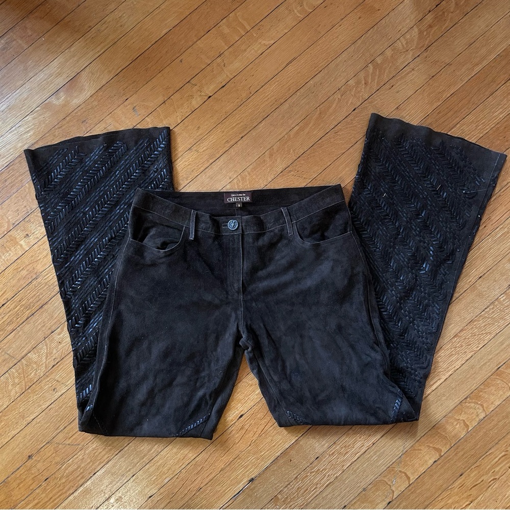 True 70s Vintage Chocolate Brown Suede Flare Pants